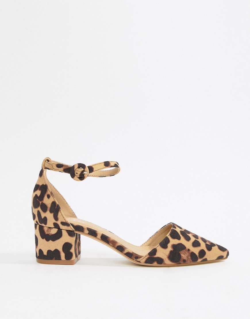 leopard mid heel shoes