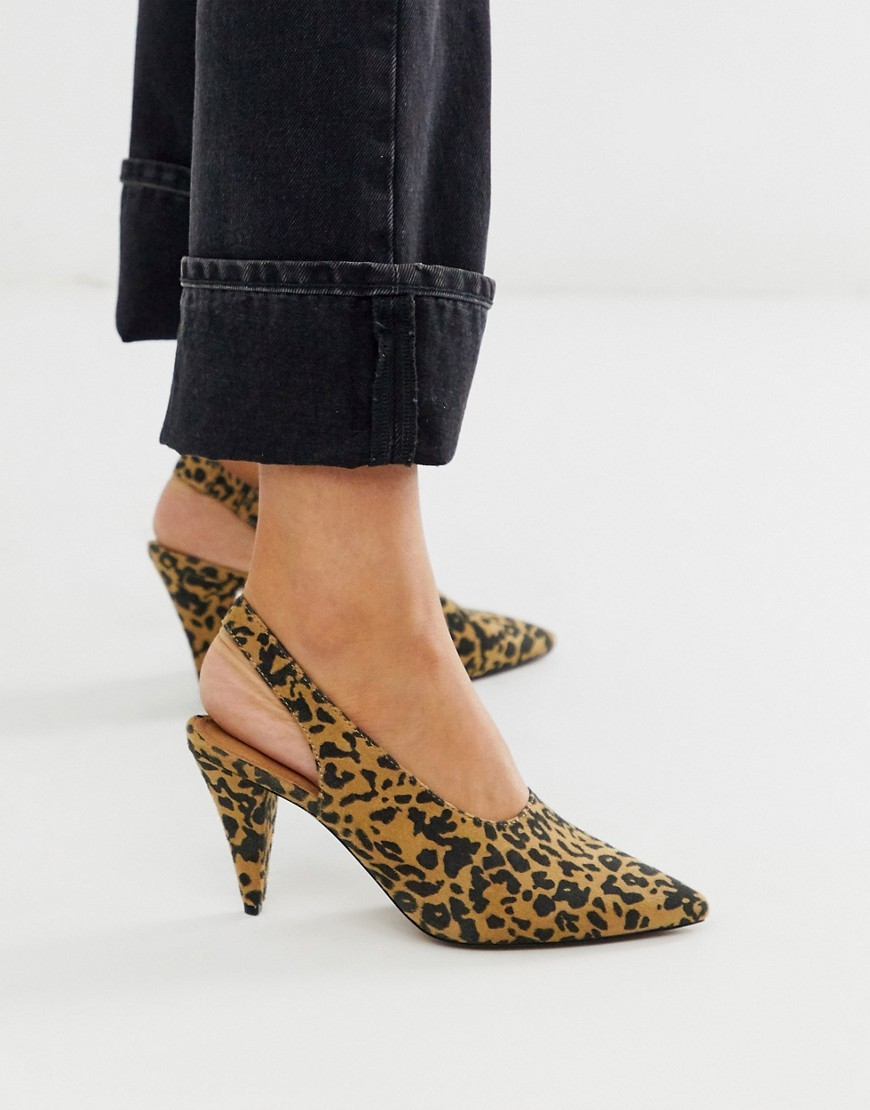 leopard mid heels