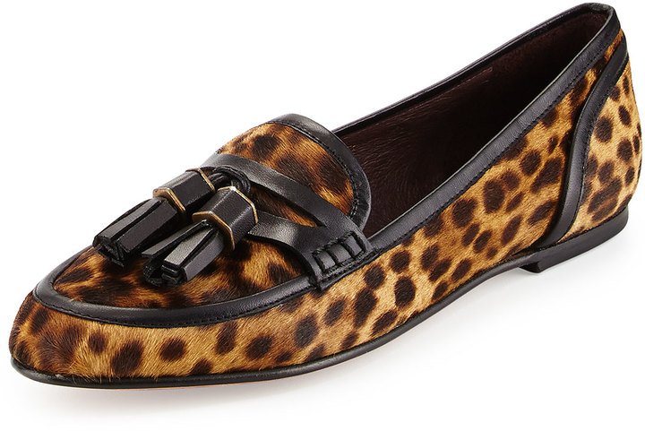 Etienne Aigner Story Calf Hair Tassel Loafer Leopard 239 Last