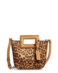 Sole Society Amber Faux Leather Leopard Print Crossbody Tote