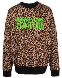 VERSACE JEANS COUTURE Logo Print Leopard Sweatshirt