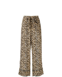 Gold Hawk Leopard Print Wide Leg Trousers