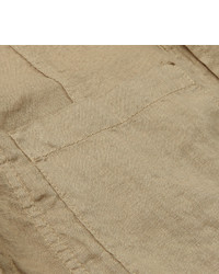 Aspesi Sand Slim Fit Unstructured Linen Blazer
