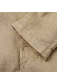 Aspesi Sand Slim Fit Unstructured Linen Blazer
