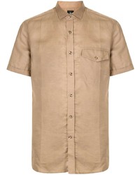 Kent & Curwen Crinkled Effect Front Pocket Shirt
