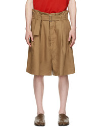 Hed Mayner Brown Linen Shorts