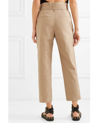 Brunello Cucinelli Linen And Cotton Blend Tapered Pants