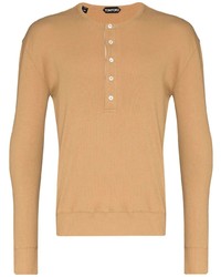 Tom Ford Henley Ribbed Long Sleeve Top
