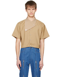 The World Is Your Oyster Beige Neckerchief Shirt