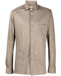 Kiton Chest Pocket Linen Blend Shirt