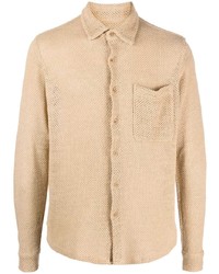 Sandro Knitted Long Sleeve Cotton Shirt