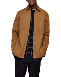 Topman Solid Twill Button Up Shirt