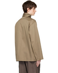 Lemaire Taupe Stand Collar Shirt