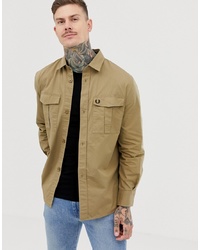Fred Perry Utility Overshirt In Camel