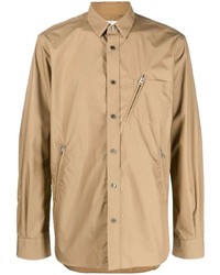 Sacai Zip Detail Cotton Blend Shirt