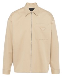 Prada Zip Front Cotton Shirt