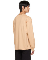 Balmain Brown Printed Long Sleeve T Shirt