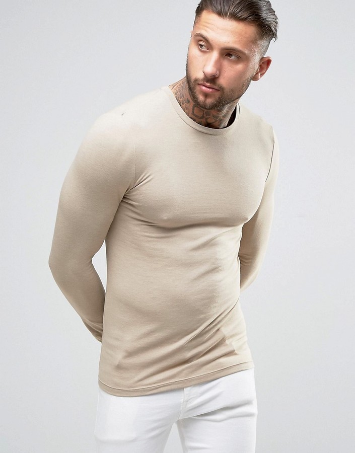 muscle fit long sleeve shirt