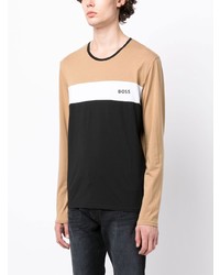 BOSS Long Sleeve Colour Block T Shirt