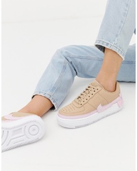 Nike Air Force 1 Jester Trainers In Beige And Pink
