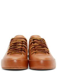 Feit Brown Leather Low Top Sneakers