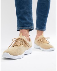 New Look Knitted Trainers In Stone