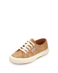 Superga For The Row Low Top Raffia Sneakers Light Brown