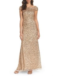 Adrianna Papell Sequin Mesh Gown