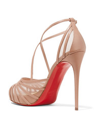 Christian Louboutin Filata 120 Leather And Mesh Sandals