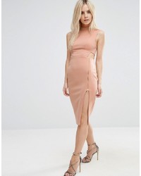 Asos Petite Petite High Neck Tabard Midi Dress With Exposed Zip