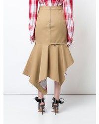Monse Patchwork Peplum Asymmetric Skirt