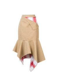 Monse Patchwork Peplum Asymmetric Skirt
