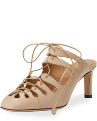 The Row Dixie Patent Lace Up Mule Beige