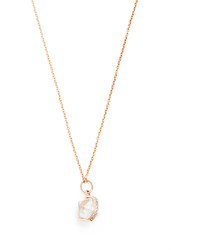 Jacquie Aiche Diamond Herkimer Quartz Rose Gold Necklace