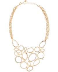 Lydell NYC Golden Pave Crystal Statet Bib Necklace