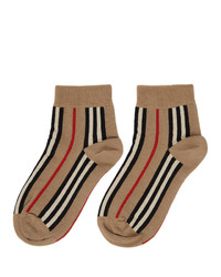 Burberry Beige Stripe Short Socks