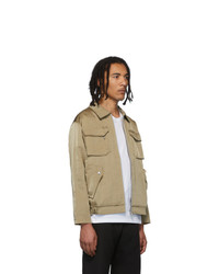 AFFIX Beige Technical Bomber Jacket