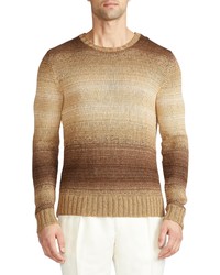 Tan Ombre Crew-neck Sweater