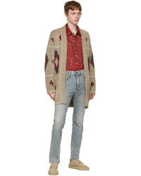 Etro Beige Linen Jacquard Cardigan