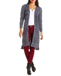 Charlotte Russe Marled Open Knit Duster Cardigan Sweater