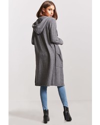 Forever 21 Hooded Open Front Cardigan