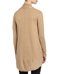 Neiman Marcus Long Sleeve Knit Cocoon Cardigan Camel