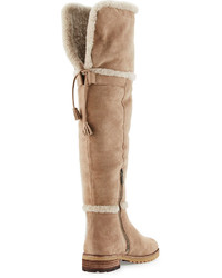 Frye Tamara Shearling Over The Knee Boot Taupe