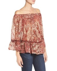 Willow & Clay Paisley Off The Shoulder Top