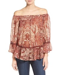 Willow & Clay Paisley Off The Shoulder Top