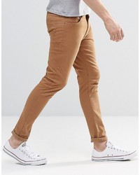Asos Brand Super Skinny 5 Pocket Pants In Brown