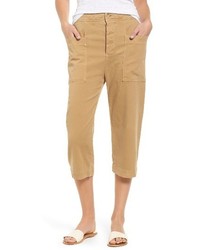 James Perse Crop Stretch Cotton Twill Pants