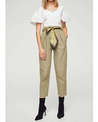 Mango Scarf Belt Trousers