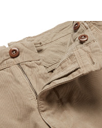 Incotex Slim Fit Distressed Cotton Twill Trousers