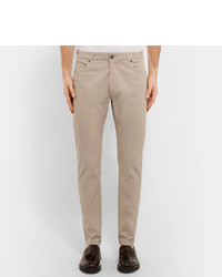Tod's Slim Fit Stonewashed Stretch Cotton Twill Trousers